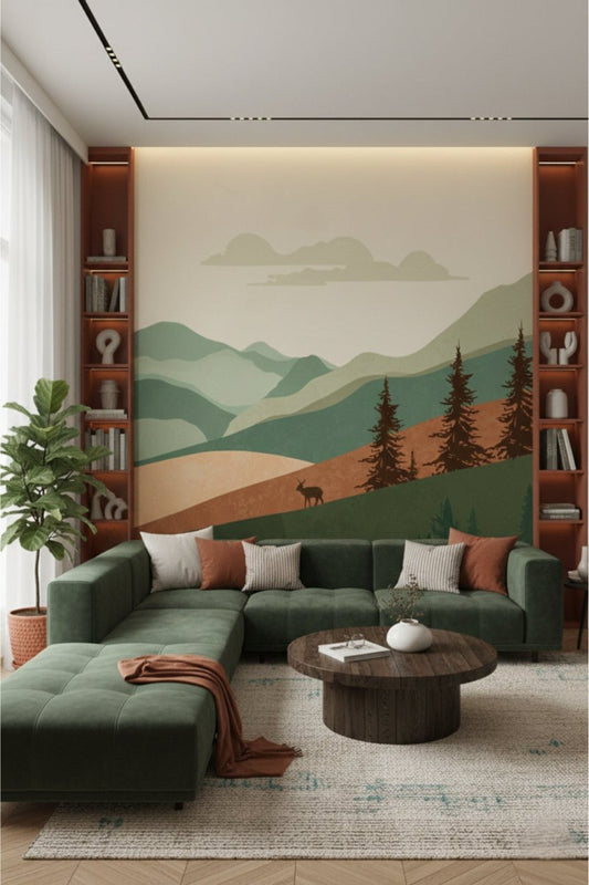 Mountain Escape - Rustic Forest Accent Wall Mural Wallpaper - Recoat