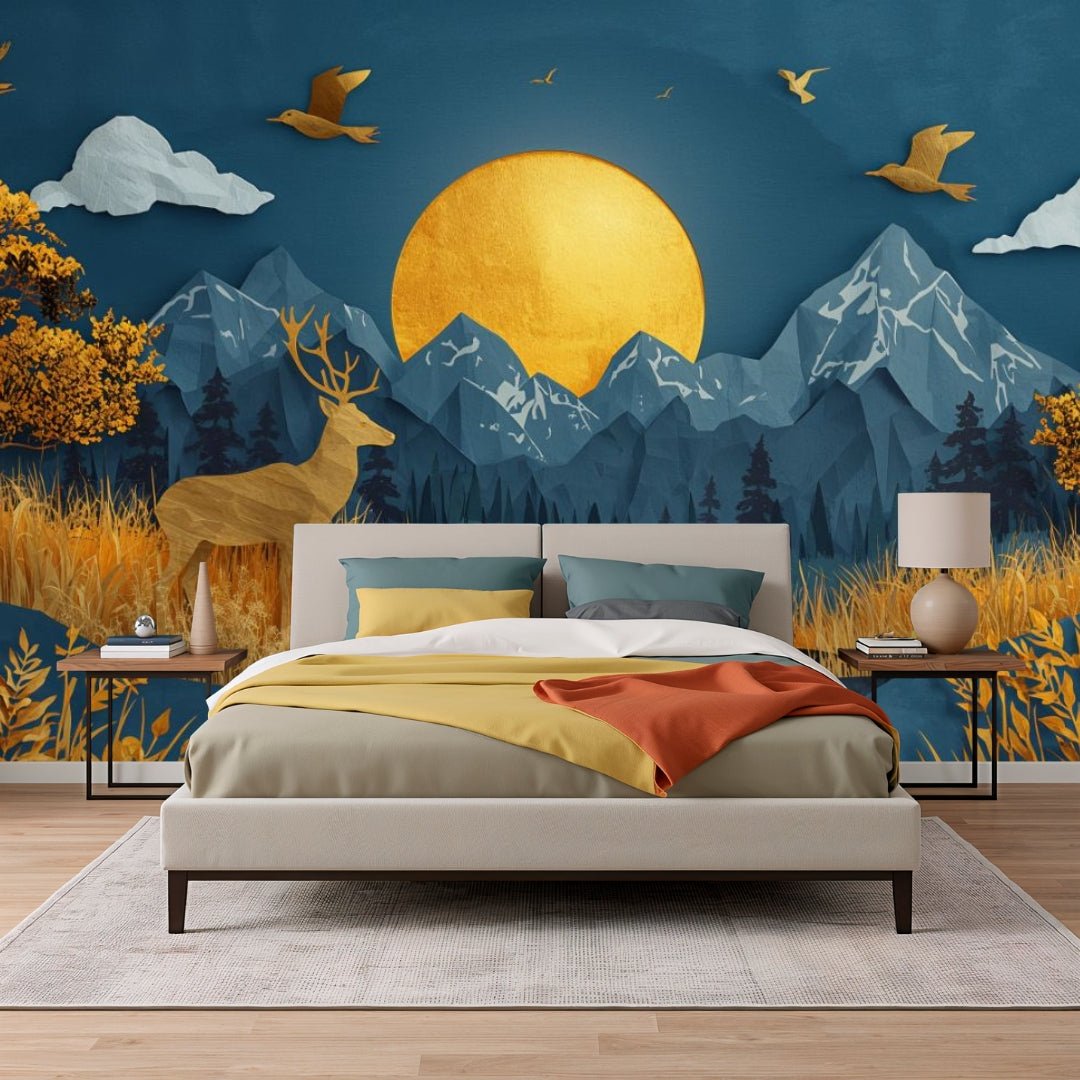 Papercraft Alpine - Paper Art Landscape Accent Wall Mural Wallpaper - Recoat
