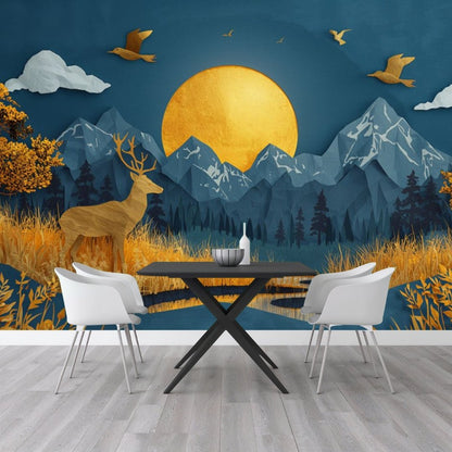 Papercraft Alpine - Paper Art Landscape Accent Wall Mural Wallpaper - Recoat