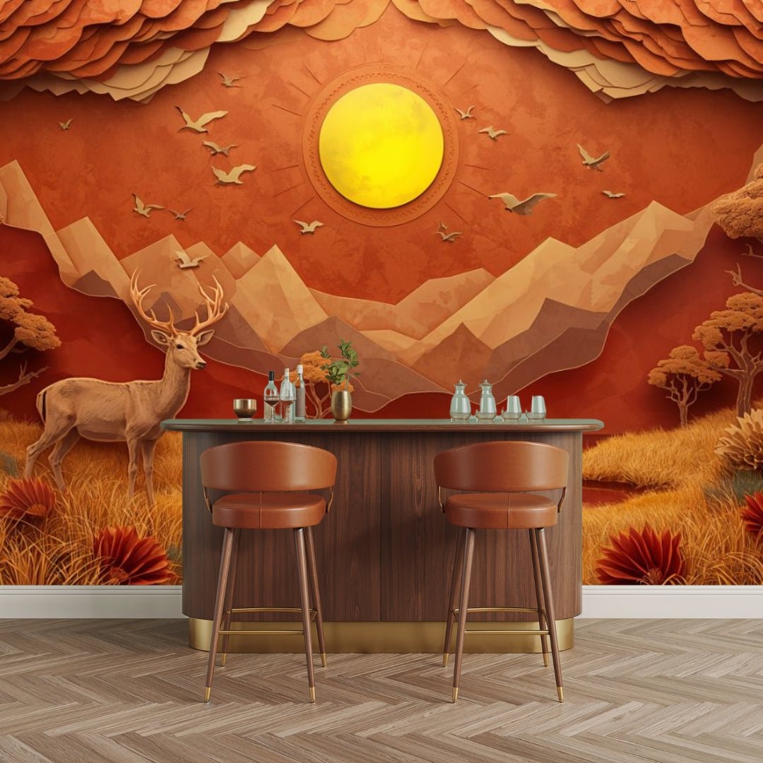 Papercraft Canyon - Paper Art Landscape Accent Wall Mural Wallpaper - Recoat