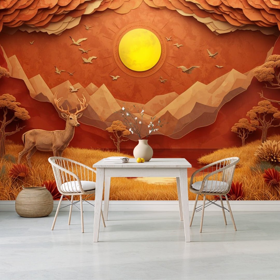Papercraft Canyon - Paper Art Landscape Accent Wall Mural Wallpaper - Recoat