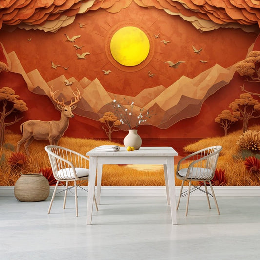 Papercraft Canyon - Paper Art Landscape Accent Wall Mural Wallpaper - Recoat