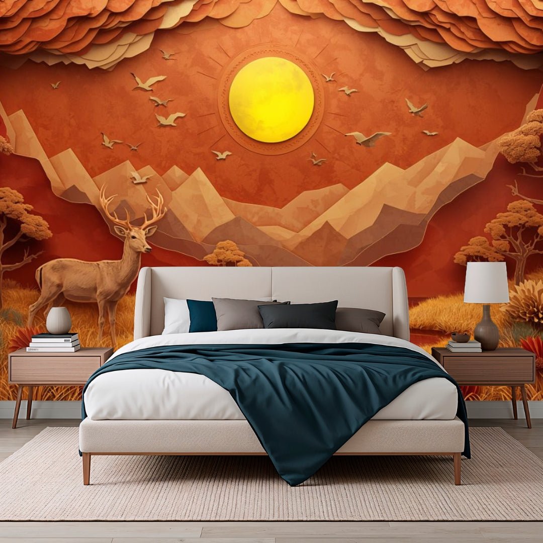 Papercraft Canyon - Paper Art Landscape Accent Wall Mural Wallpaper - Recoat