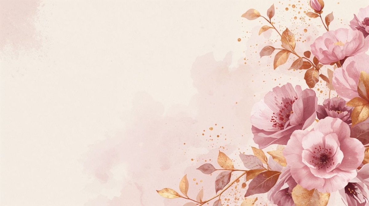 Pink Garden - Watercolor Flowers Accent Wall Mural Wallpaper - Recoat