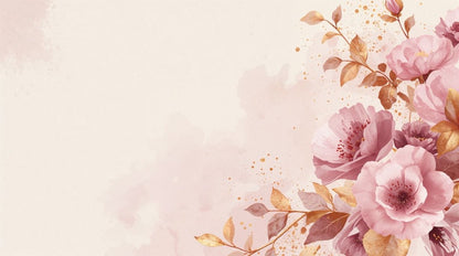 Pink Garden - Watercolor Flowers Accent Wall Mural Wallpaper - Recoat