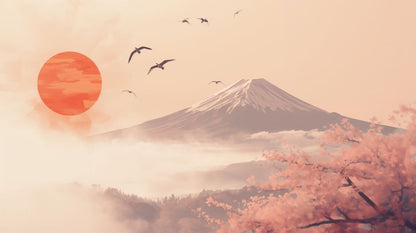 Sakura Haze - Japanese Landscape Accent Wall Mural Wallpaper - Recoat