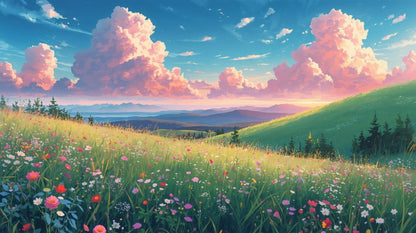 Skyfield Bloom - Dreamy Landscape Accent Wall Mural Wallpaper - Recoat