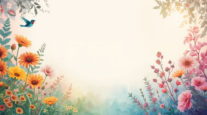 Spring Garden - Colorful Flowers Accent Wall Mural Wallpaper - Recoat