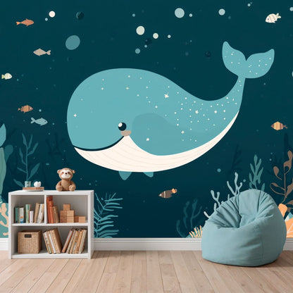Starry Whale - Marine Life Accent Wall Mural Wallpaper - Recoat