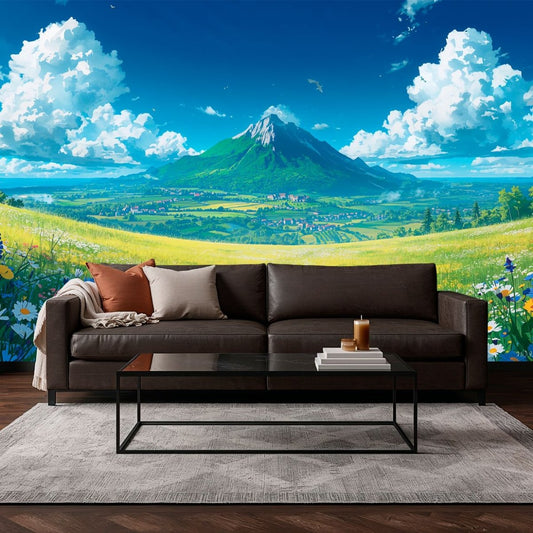 Valley Bloom - Dreamy Landscape Accent Wall Mural Wallpaper - Recoat